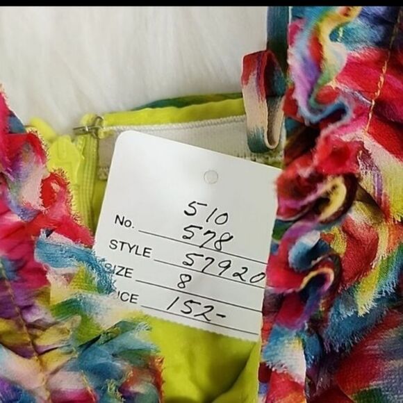 100% Silk Painting Donna Morgan Size 8 - Picture 7 of 11